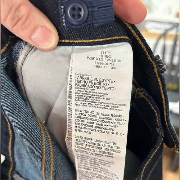 Levi Performance 511 Slim (18Reg) Adjustable waistband 29x31 - Picture 6 of 6